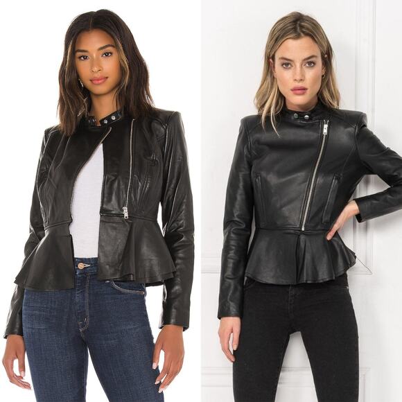 Lamarque Shai Leather Jacket Black - Picture 1 of 11
